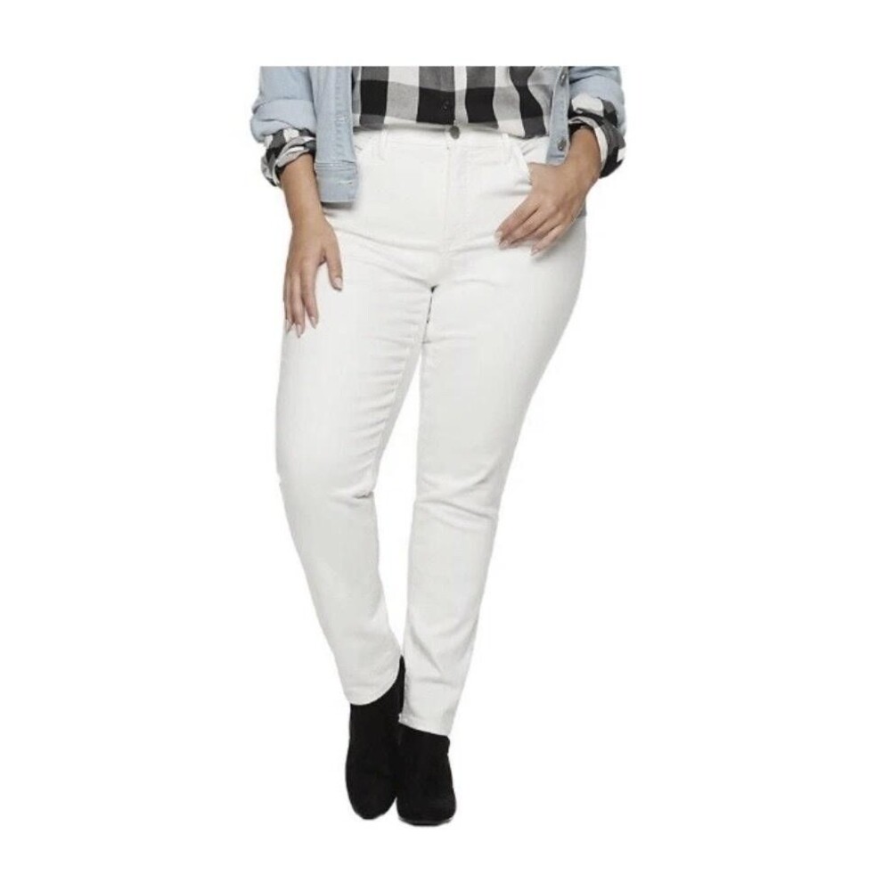 Soft Surroundings Pull On Jeans Womens PS White Petite Slim Skinny Stretch Denim